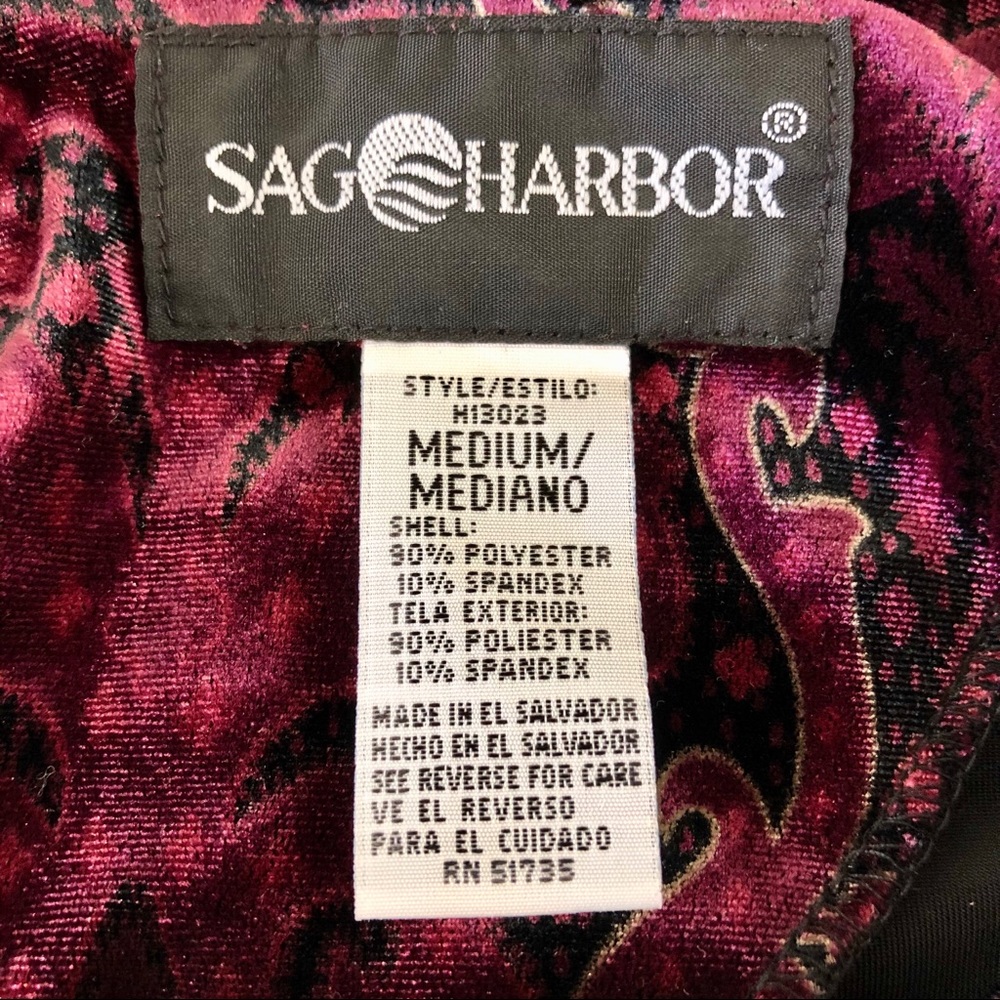 Boho Paisley Velvet Tunic Top M - Picture 6 of 8